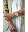 Сребрист дамски часовник с бяла каишка Skylar-1 снимка