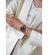 Розовозлатист дамски часовник с черен циферблат Coco -1 снимка