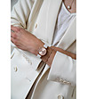 Дамски часовник в розовозлатисто с бяла каишка Sophia-1 снимка