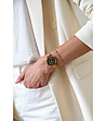 Розовозлатист дамски часовник с черен циферблат Portia -1 снимка