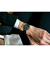 Черен дамски часовник с розовозлатист корпус Portia-1 снимка