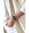 Дамски часовник с розовозлатист корпус и кафява каишка Portia -1 снимка