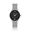 Сребрист дамски часовник с черен циферблат Infinity-0 снимка