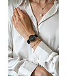Черен дамски часовник със сребрист корпус Infinity -1 снимка