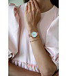 Дамски златист часовник с бял циферблат Brigitte -1 снимка