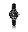 Черен дамски часовник с корпус в сребристо Camille -0 снимка
