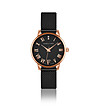 Черен дамски часовник с розовозлатист корпус Ophelia -0 снимка