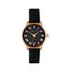 Часовник в черно с розовозлатист корпус Leather-0 снимка