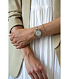 Сребрист дамски часовник с бял циферблат Demi-1 снимка