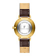 Златист дамски часовник с кафява каишка Capri -3 снимка