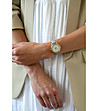 Златист дамски часовник със сива каишка Capri-1 снимка