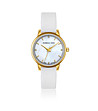 Златист дамски часовник с бяла каишка Capri -0 снимка