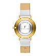 Златист дамски часовник с бяла каишка Capri-3 снимка