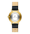 Златист дамски часовник с черна каишка Capri -3 снимка