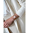 Златист дамски часовник с бяла допълнителна каишка Juliet -1 снимка