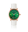 Златист часовник със зелен циферблат и бяла допълнителна каишка Monroe-2 снимка