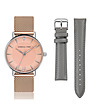 Розовозлатист дамски часовник със сива допълнителна каишка Allure  -0 снимка