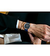 Розовозлатист дамски часовник със синя допълнителна каишка Florence-1 снимка
