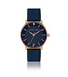 Розовозлатист дамски часовник със синя допълнителна каишка Florence -2 снимка