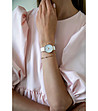 Розовозлатист дамски часовник с допълнителна бяла каишка Brigitte-1 снимка