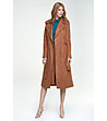 Дамско палто в цвят камел Mariela-0 снимка