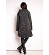Асиметрично дамско палто в черен меланж Patty-1 снимка
