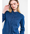 Синя памучна дамска риза от деним Hestia-2 снимка