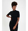 Черна памучна дамска поло блуза Adrianа-0 снимка
