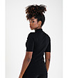 Черна памучна дамска поло блуза Adrianа-1 снимка