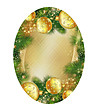 Елипсовидна коледна покривка в зелено и златисто 146x192 см-0 снимка