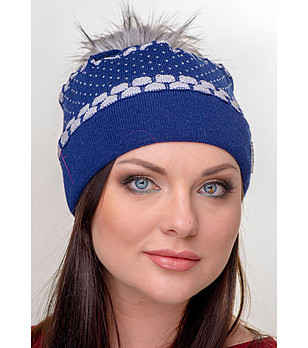 Дамска синя шапка Massima снимка