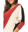 Дамска блуза в червено, черно и цвят крем-4 снимка