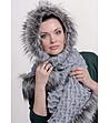 Дамски шал-качулка в сиво Liora-0 снимка