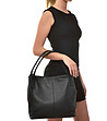 Черна кожена дамска чанта Roxanne-4 снимка