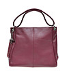 Виненочервена кожена дамска чанта Daria-0 снимка