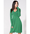 Зелена разкроена рокля-2 снимка