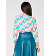 Дамска блуза в цвят тюркоаз и сьомга Delice-1 снимка