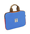 Чанта за таблет в синьо и кафяво 30х23 см-3 снимка