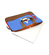 Чанта за лаптоп в синьо и кафяво 40х29 см-4 снимка