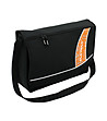 Черна чанта за рамо с оранжев елемент-1 снимка