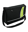 Черна чанта за рамо със зелен елемент-1 снимка