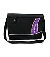 Черна чанта за рамо с лилав елемент-0 снимка