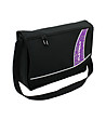 Черна чанта за рамо с лилав елемент-1 снимка