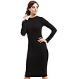 Черна вталена рокля с памук-0 снимка