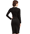 Черна вталена рокля с памук-1 снимка