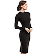 Черна вталена рокля с памук-2 снимка