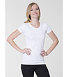 Бяла памучна дамска тениска Classic-0 снимка