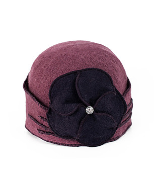 Вълнена дамска шапка в цвят пепел от рози Iris снимка