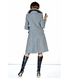Сиво дълго дамски палто Kaori-4 снимка