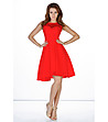 Червена разкроена рокля Loriet-0 снимка